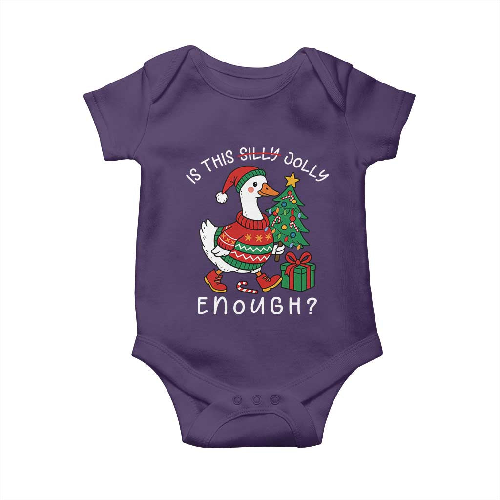 Funny Goose Christmas Baby Onesie Is This Jolly Enough Cute Xmas Duck TS10 Purple Print Your Wear