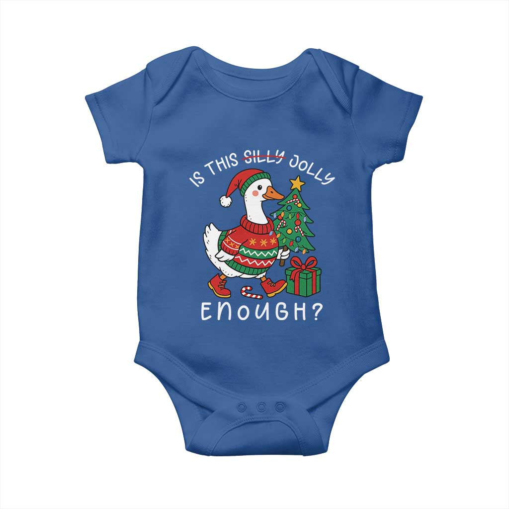 Funny Goose Christmas Baby Onesie Is This Jolly Enough Cute Xmas Duck TS10 Royal Blue Print Your Wear