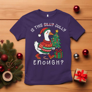 Funny Goose Christmas T Shirt Is This Jolly Enough Cute Xmas Duck TS10 Purple Print Your Wear