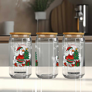 Funny Goose Christmas Glass Can Is This Jolly Enough Cute Xmas Duck TS10 Print Your Wear