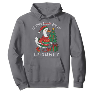 Funny Goose Christmas Hoodie Is This Jolly Enough Cute Xmas Duck TS10 Charcoal Print Your Wear