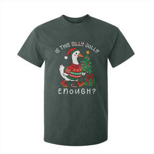 Funny Goose Christmas T Shirt For Kid Is This Jolly Enough Cute Xmas Duck TS10 Dark Forest Green Print Your Wear