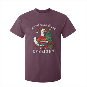 Funny Goose Christmas T Shirt For Kid Is This Jolly Enough Cute Xmas Duck TS10 Maroon Print Your Wear