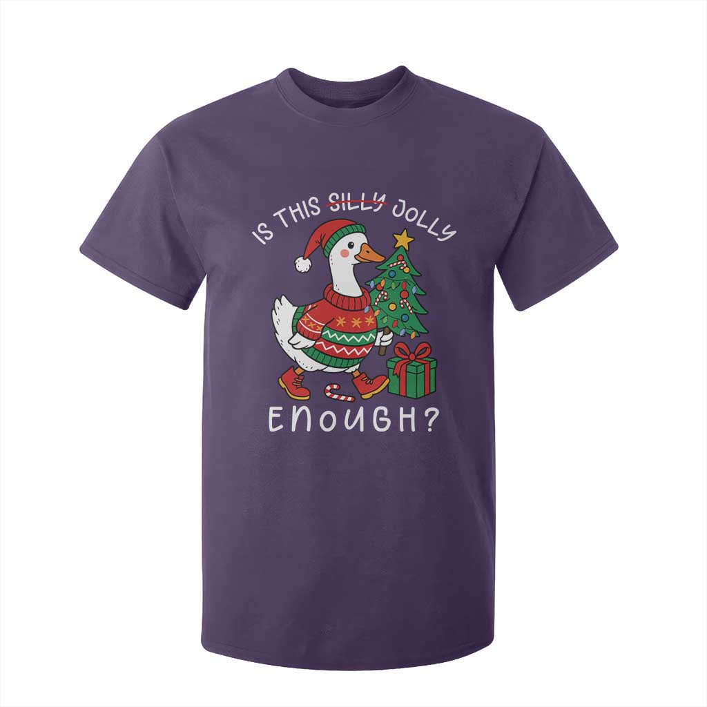 Funny Goose Christmas T Shirt For Kid Is This Jolly Enough Cute Xmas Duck TS10 Purple Print Your Wear