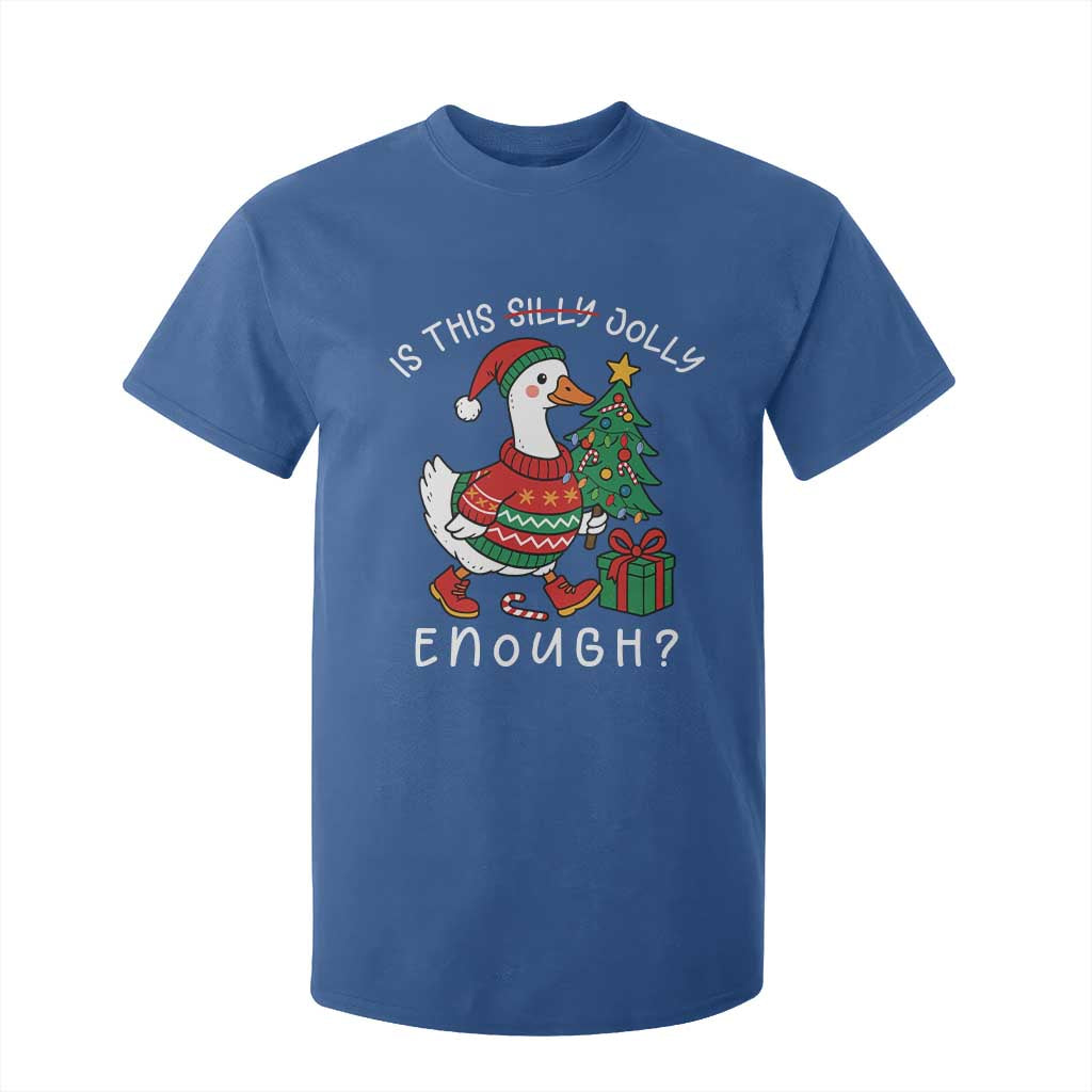 Funny Goose Christmas T Shirt For Kid Is This Jolly Enough Cute Xmas Duck TS10 Royal Blue Print Your Wear