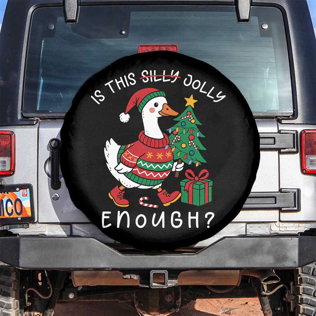 Funny Goose Christmas Spare Tire Cover Is This Jolly Enough Cute Xmas Duck TS10 No hole Black Print Your Wear