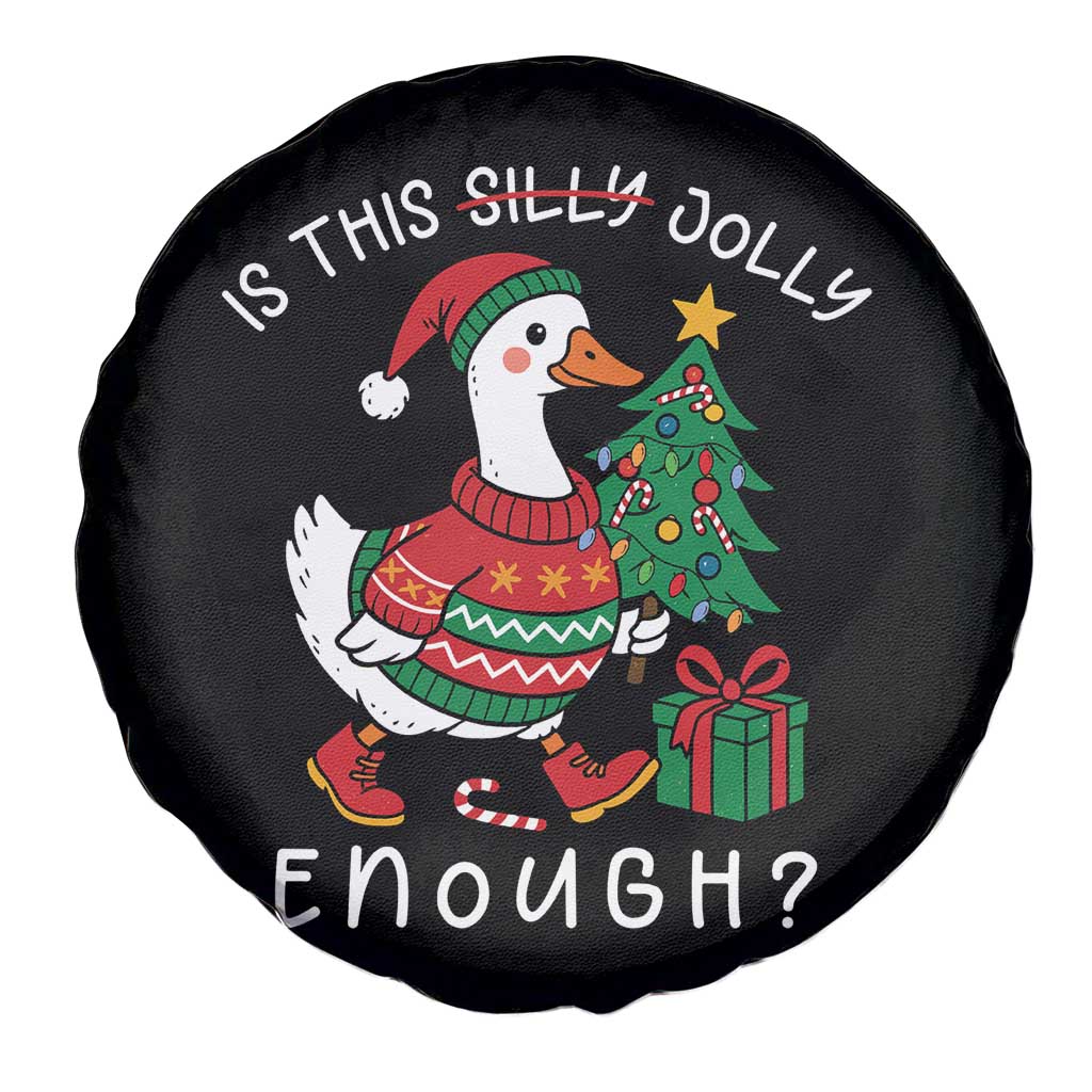 Funny Goose Christmas Spare Tire Cover Is This Jolly Enough Cute Xmas Duck TS10 Print Your Wear