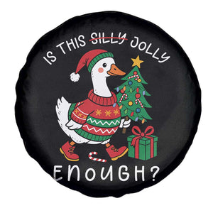 Funny Goose Christmas Spare Tire Cover Is This Jolly Enough Cute Xmas Duck TS10 Print Your Wear