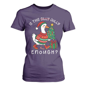 Funny Goose Christmas T Shirt For Women Is This Jolly Enough Cute Xmas Duck TS10 Purple Print Your Wear