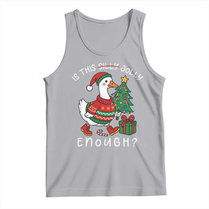 Funny Goose Christmas Tank Top Is This Jolly Enough Cute Xmas Duck TS10 Athletic Heather Print Your Wear