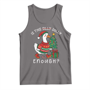 Funny Goose Christmas Tank Top Is This Jolly Enough Cute Xmas Duck TS10 Deep Heather Print Your Wear