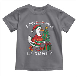 Funny Goose Christmas Toddler T Shirt Is This Jolly Enough Cute Xmas Duck TS10 Charcoal Print Your Wear