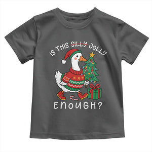 Funny Goose Christmas Toddler T Shirt Is This Jolly Enough Cute Xmas Duck TS10 Dark Heather Print Your Wear