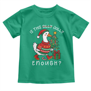 Funny Goose Christmas Toddler T Shirt Is This Jolly Enough Cute Xmas Duck TS10 Irish Green Print Your Wear