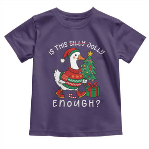 Funny Goose Christmas Toddler T Shirt Is This Jolly Enough Cute Xmas Duck TS10 Purple Print Your Wear