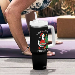 Funny Goose Christmas Tumbler With Handle Is This Jolly Enough Cute Xmas Duck TS10 Print Your Wear