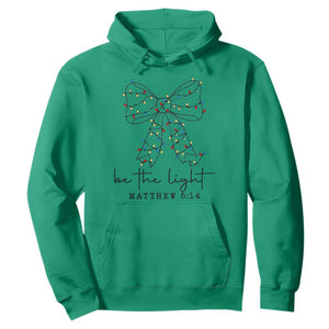 Be The Light Christmas Coquette Bow Hoodie Christian Religious Bible Verse TS10 Irish Green Print Your Wear
