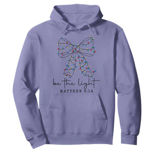Be The Light Christmas Coquette Bow Hoodie Christian Religious Bible Verse TS10 Violet Print Your Wear