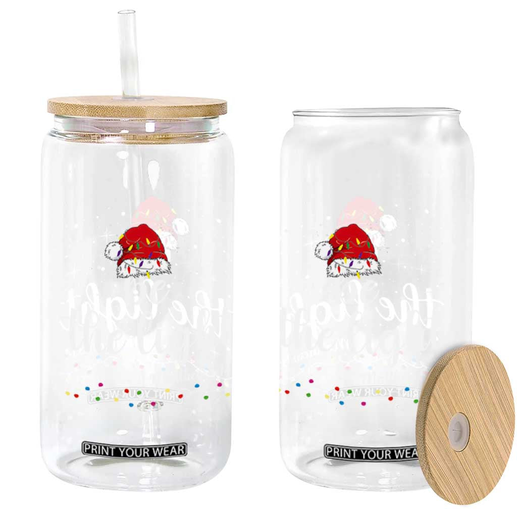 Be The Light Christmas Glass Can Christian Religious Bible Verse Santa Hat Pajama TS10 Print Your Wear
