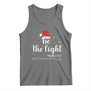 Be The Light Christmas Tank Top Christian Religious Bible Verse Santa Hat Pajama TS10 Black Heather Print Your Wear