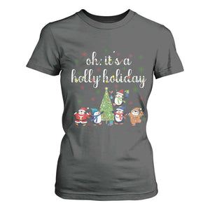 Penguins Christmas T Shirt For Women Oh Its A Jolly Holiday Xmas Light TS10 Dark Heather Print Your Wear