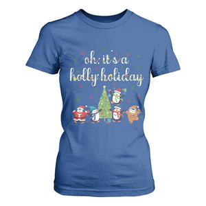 Penguins Christmas T Shirt For Women Oh Its A Jolly Holiday Xmas Light TS10 Royal Blue Print Your Wear