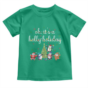 Penguins Christmas Toddler T Shirt Oh Its A Jolly Holiday Xmas Light TS10 Irish Green Print Your Wear