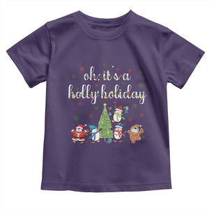 Penguins Christmas Toddler T Shirt Oh Its A Jolly Holiday Xmas Light TS10 Purple Print Your Wear