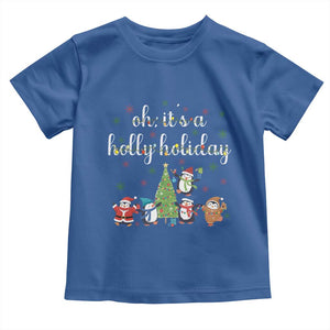 Penguins Christmas Toddler T Shirt Oh Its A Jolly Holiday Xmas Light TS10 Royal Blue Print Your Wear