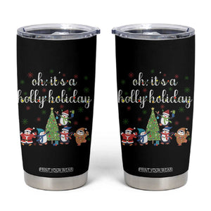 Penguins Christmas Tumbler Cup Oh Its A Jolly Holiday Xmas Light TS10 Black Print Your Wear