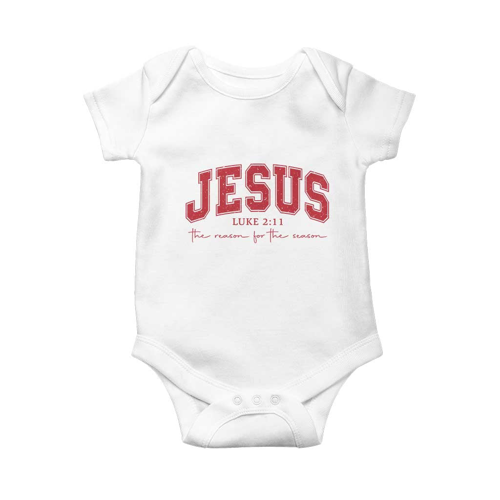 Jesus is the Reason Christmas Baby Onesie Christian Varsity TS10 White Print Your Wear