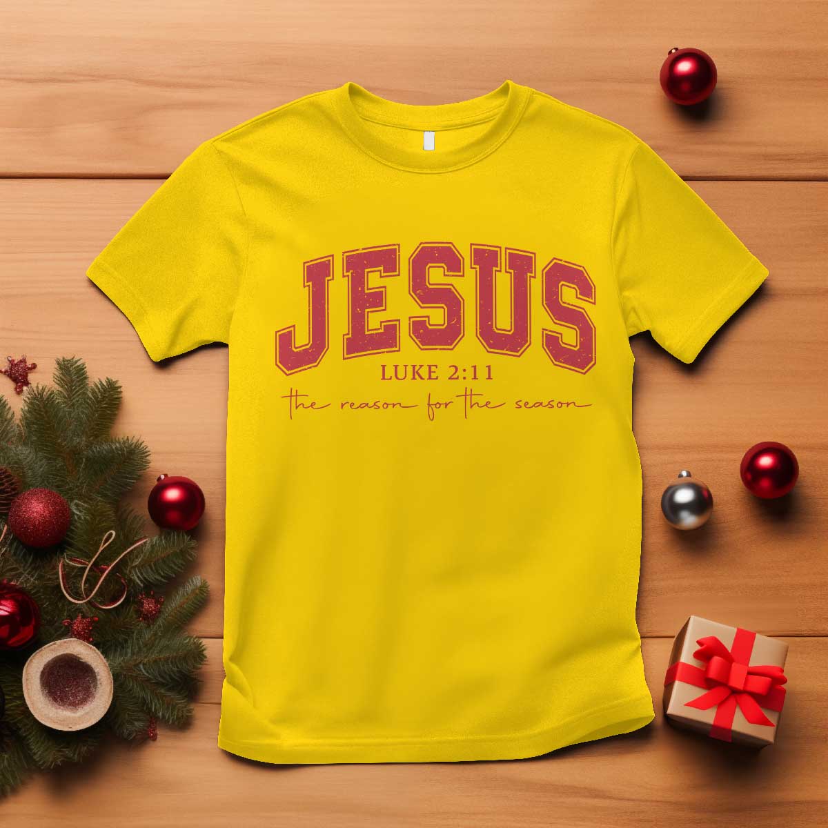 Jesus is the Reason Christmas T Shirt Christian Varsity TS10 Daisy Print Your Wear