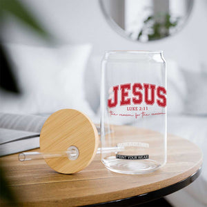 Jesus is the Reason Christmas Glass Can Christian Varsity TS10 Print Your Wear