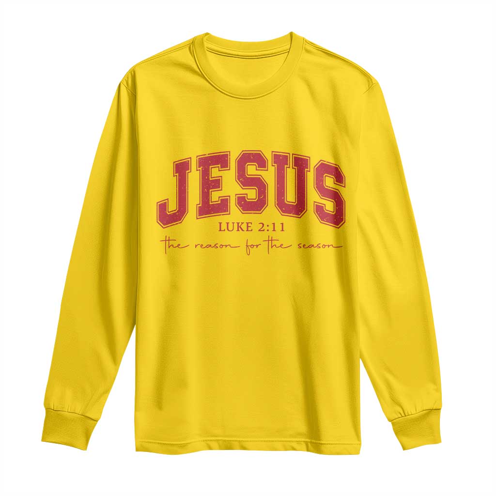 Jesus is the Reason Christmas Long Sleeve Shirt Christian Varsity TS10 Daisy Print Your Wear