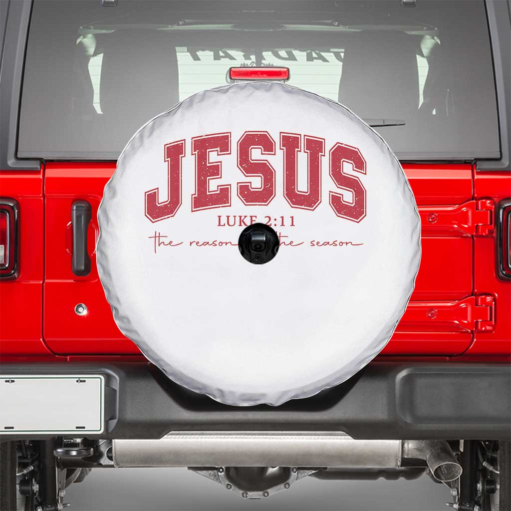 Jesus is the Reason Christmas Spare Tire Cover Christian Varsity TS10 White Print Your Wear