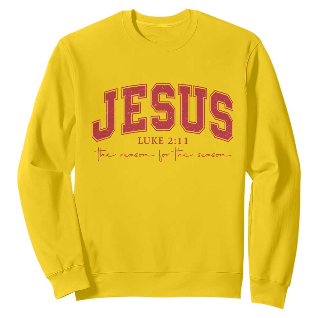 Jesus is the Reason Christmas Sweatshirt Christian Varsity TS10 Daisy Print Your Wear