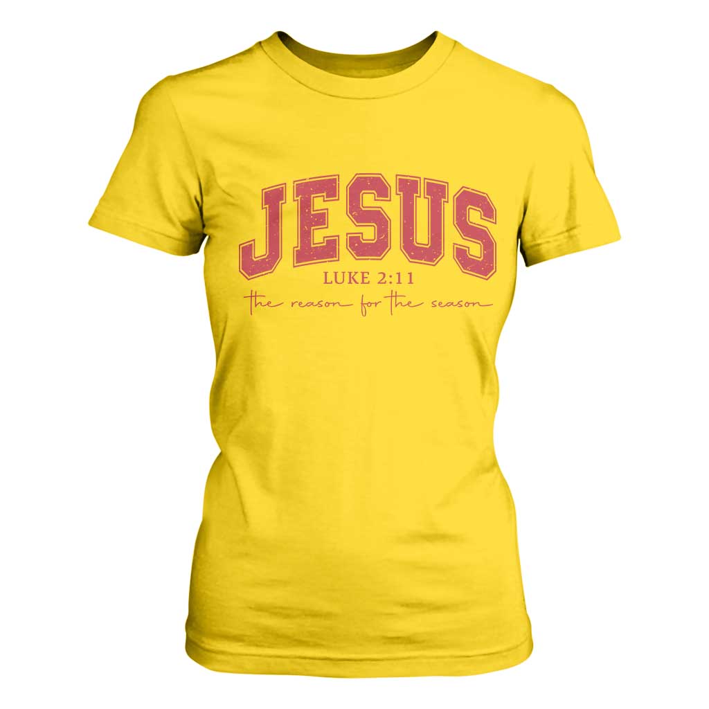 Jesus is the Reason Christmas T Shirt For Women Christian Varsity TS10 Daisy Print Your Wear