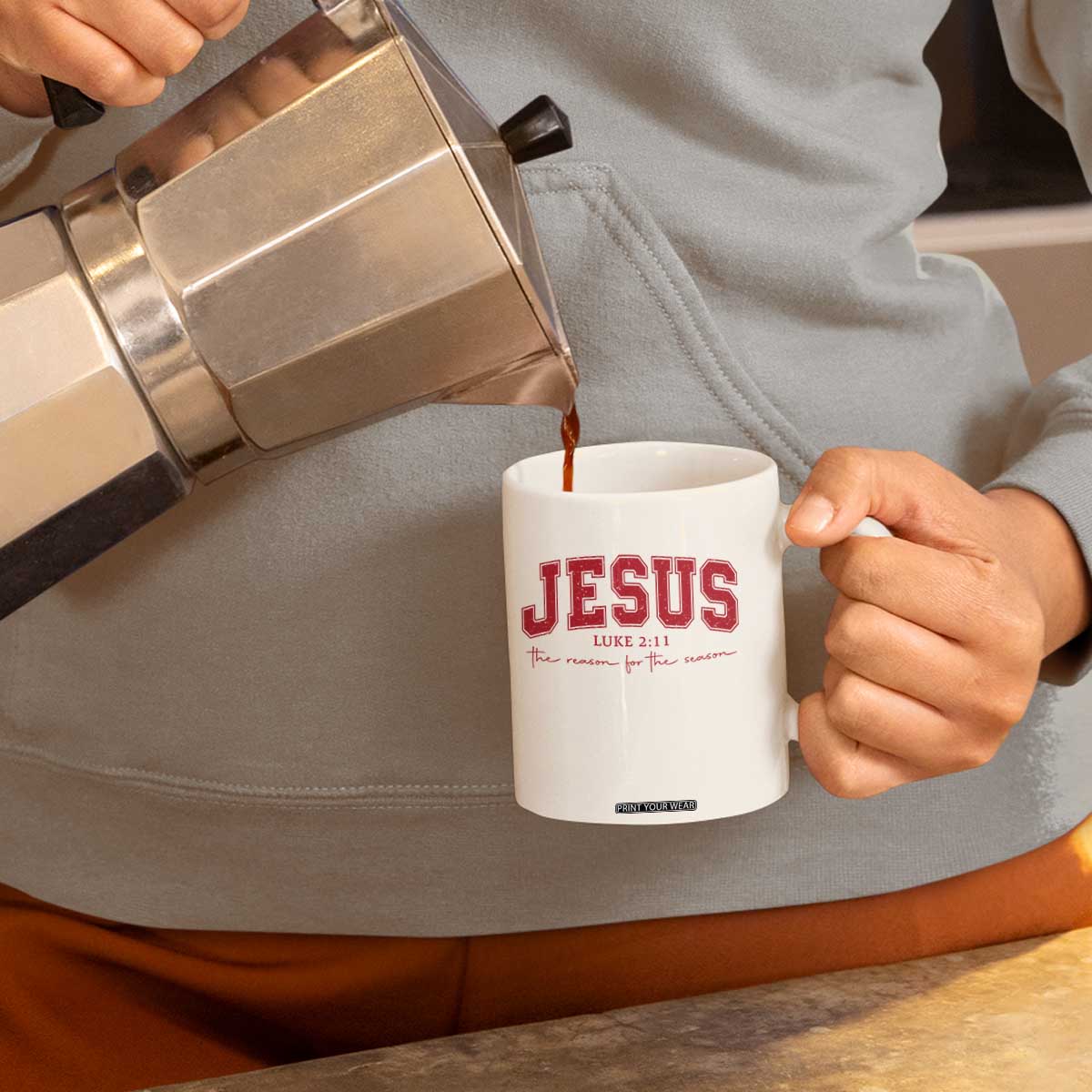 Jesus is the Reason Christmas Coffee Mug Christian Varsity TS10 Print Your Wear