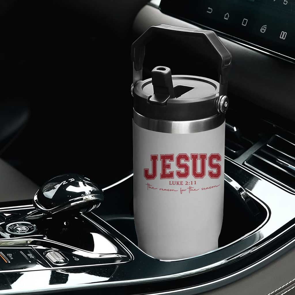 Jesus is the Reason Christmas Flip Straw Tumbler Christian Varsity TS10 Print Your Wear
