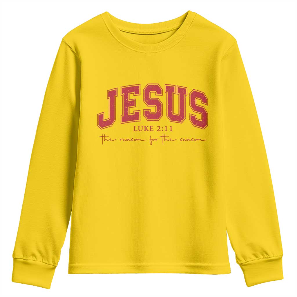 Jesus is the Reason Christmas Youth Sweatshirt Christian Varsity TS10 Daisy Print Your Wear