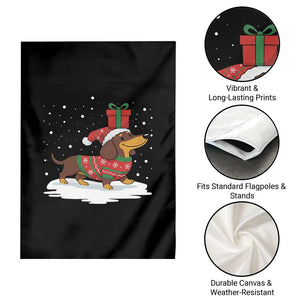 Christmas Dachshund Garden Flag Funny Weiner Santa Hat Xmas Dog Puppy Lover TS10 Print Your Wear