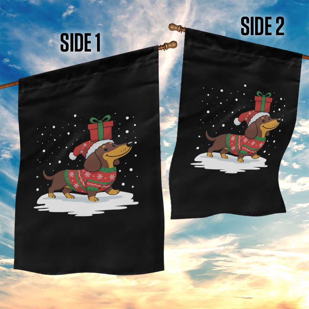 Christmas Dachshund Garden Flag Funny Weiner Santa Hat Xmas Dog Puppy Lover TS10 Print Your Wear