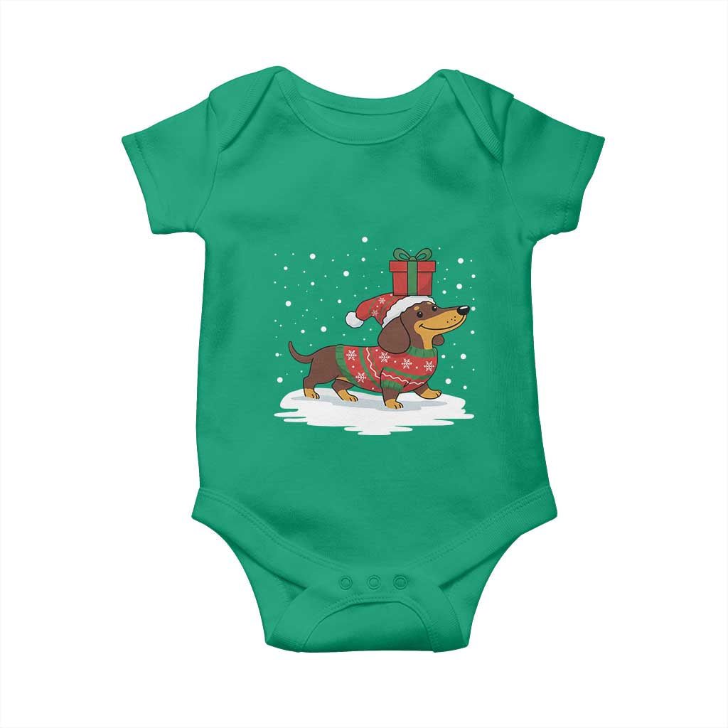 Christmas Dachshund Baby Onesie Funny Weiner Santa Hat Xmas Dog Puppy Lover TS10 Irish Green Print Your Wear