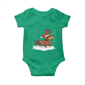 Christmas Dachshund Baby Onesie Funny Weiner Santa Hat Xmas Dog Puppy Lover TS10 Irish Green Print Your Wear