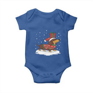 Christmas Dachshund Baby Onesie Funny Weiner Santa Hat Xmas Dog Puppy Lover TS10 Royal Blue Print Your Wear