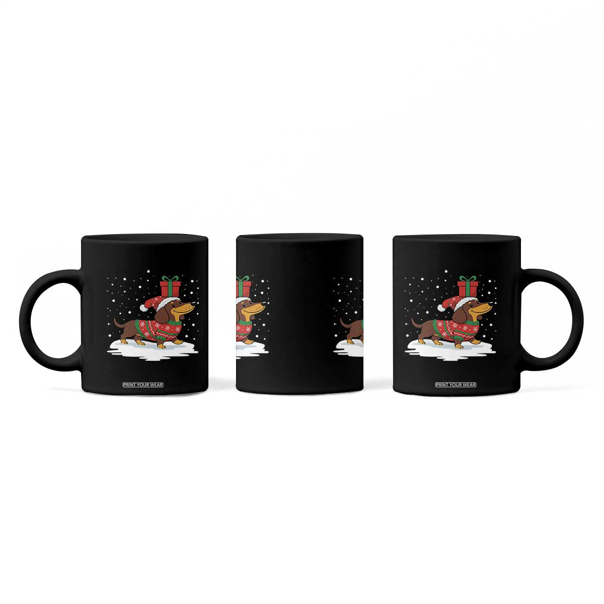 Christmas Dachshund Coffee Mug Funny Weiner Santa Hat Xmas Dog Puppy Lover TS10 Print Your Wear