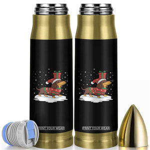 Christmas Dachshund Bullet Tumbler Funny Weiner Santa Hat Xmas Dog Puppy Lover TS10 Black Print Your Wear