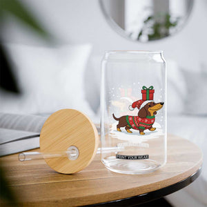 Christmas Dachshund Glass Can Funny Weiner Santa Hat Xmas Dog Puppy Lover TS10 Print Your Wear