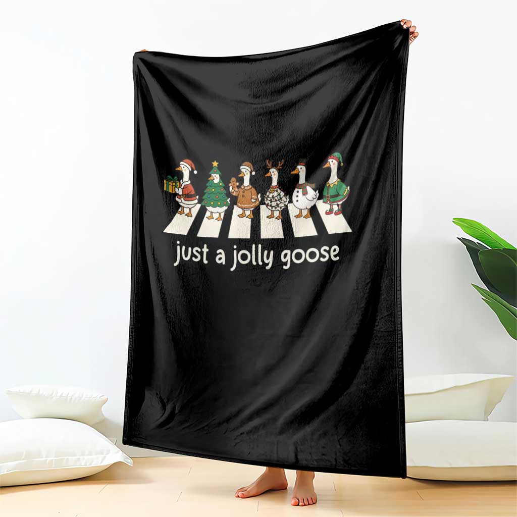 Just A Jolly Goose Throw Blanket Funny Christmas Duck Meme TS10 Print Your Wear