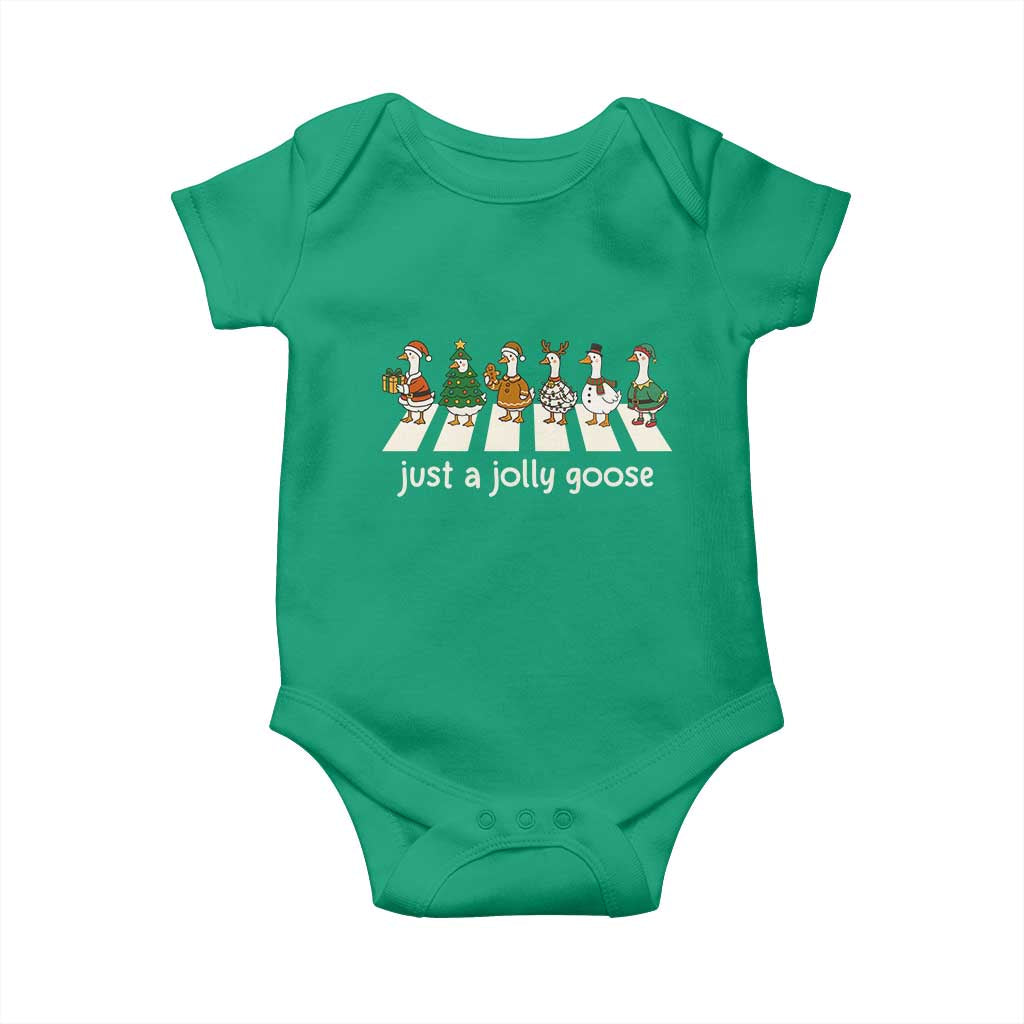 Just A Jolly Goose Baby Onesie Funny Christmas Duck Meme TS10 Irish Green Print Your Wear